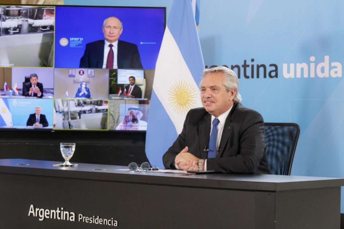 Alberto Fernandez y Vladimir Putin anunciaron el inicio de la produccion de la vacuna Sputnik V en Argentina 1