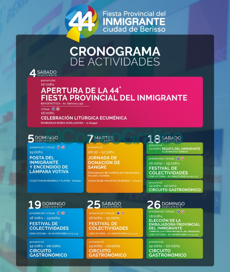 Programa de la 44 Fiesta Provincial del Inmigrante