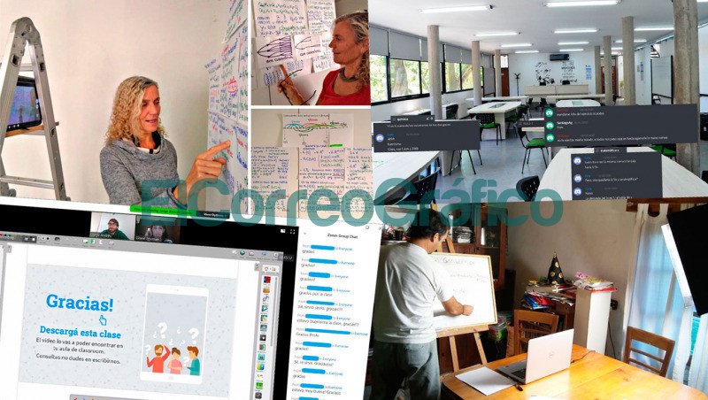 Imagenes de la muestra Estudiar y ensenar ingenieria en la distancia organizada por el Area Pedagogica y el Sistema de Tutorias de la Facultad de Ingenieria junio 2020.