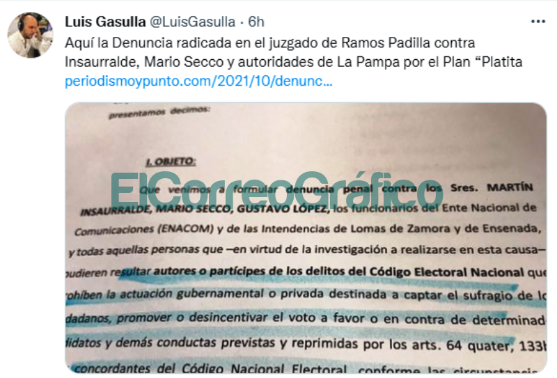 Denunciaron a Martin Insaurralde Mario Secco y a funcionarios de ENACOM 1