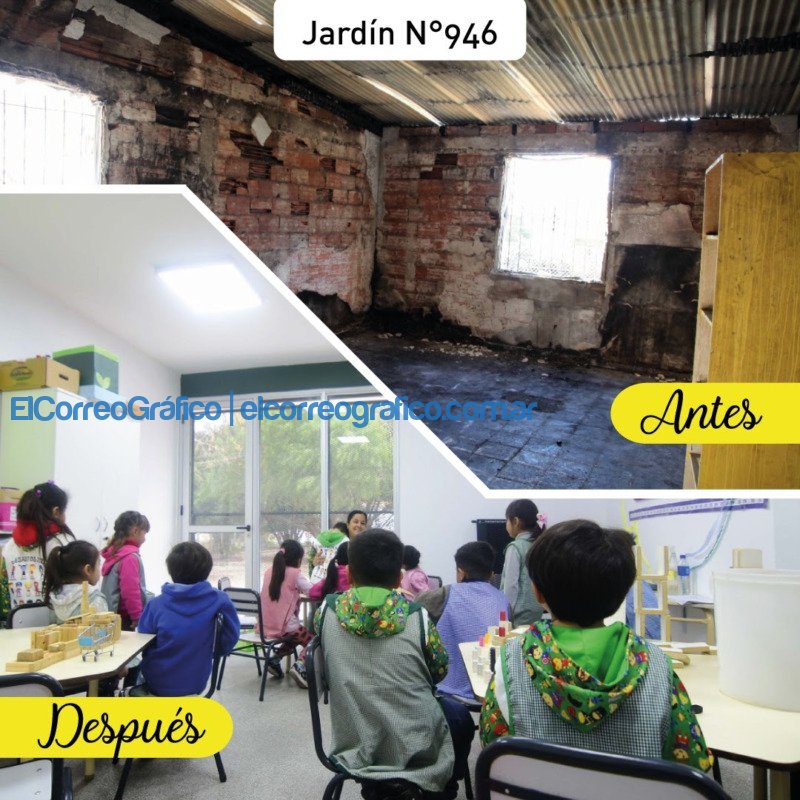 El antes y el despues del Jardin de Los Portenos 5