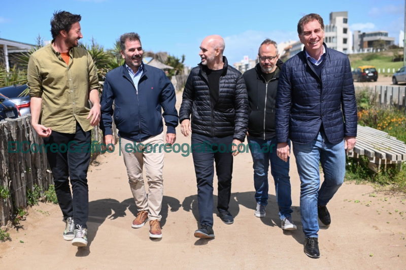 Rodriguez Larreta y Santilli con Ritondo en Pinamar