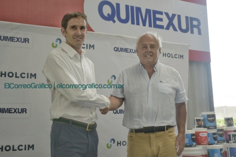 Holcim ingresó al mercado de membranas líquidas y pinturas CEO de Holcim en Argentina Christian Dedeu y el director general de Quitam S.A. Alberto Ragazzini
