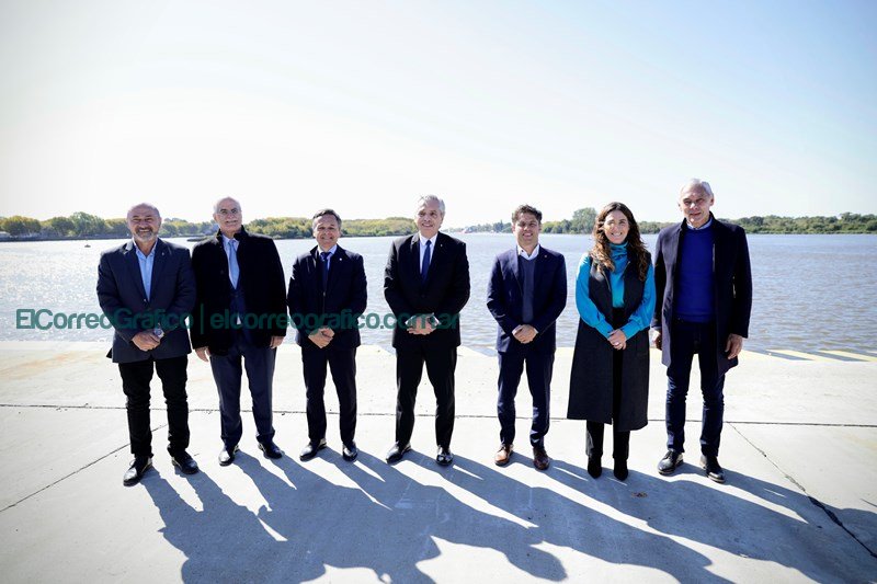 Axel Kicillof y Alberto Fernandez licitaron las obras del Canal Magdalena 3