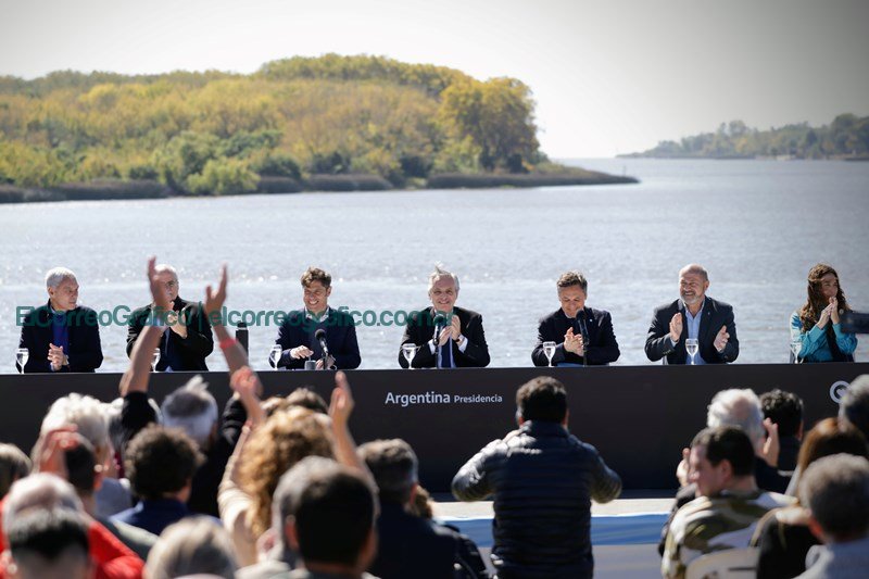 Axel Kicillof y Alberto Fernández licitaron dragado del Canal Magdalena Axel Kicillof y Alberto Fernandez licitaron las obras del Canal Magdalena 5