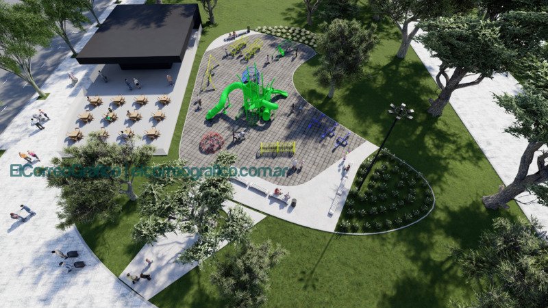 Pisos antigolpes, escaladores y hamacas, novedosos patios de juegos en plazas y parques 018