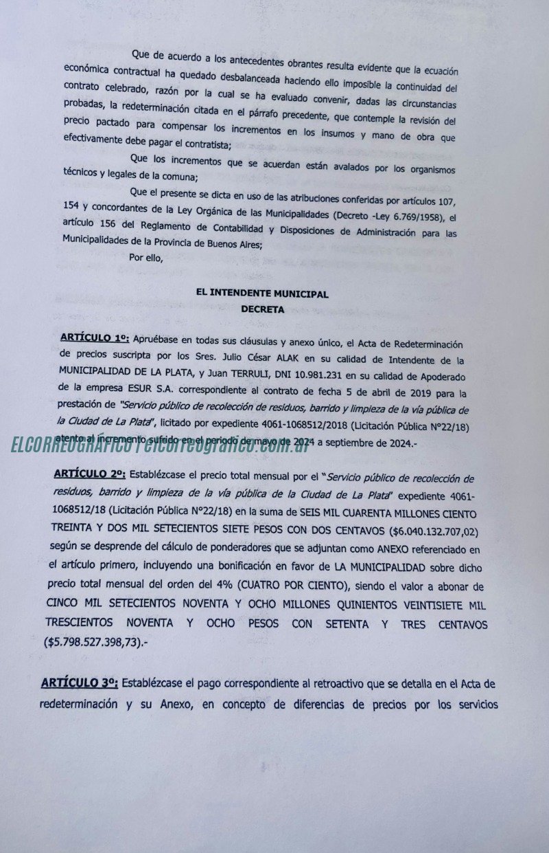 Guillermo Bardón critica el servicio de recolección de residuos en La Plata