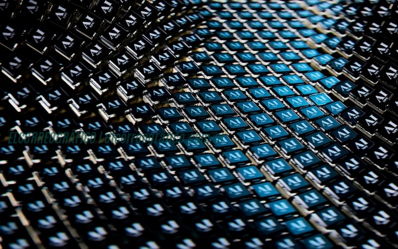 Quantum AI: Innovaciones que revolucionan el comercio y la toma de decisiones A close up view of a blue and black fabric Quantum AI: Innovaciones que revolucionan el comercio y la toma de decisiones