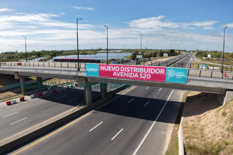 Alak y Kicillof inauguraron el distribuidor de Avenida 520 en la autopista La Plata - Buenos Aires