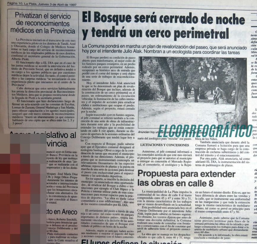 Polémica total en La Plata, Alak enrejará el histórico Paseo del Bosque y lo cerrará de noche 1