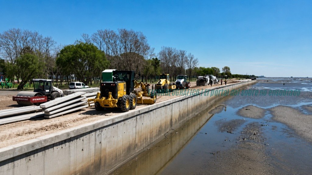 Murallón Punta Lara: alarmante avance 800 metros de obras notable sin estudio ambiental Murallón Punta Lara, alarmante avance de obras sin estudio ambiental 3