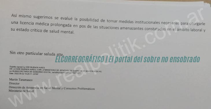 Motos y equipos para el Comando de Patrullas de Berisso Salud Mental laboral, denuncian uso irregular del personal de la cartera de Kreplak contra un empleado bonaerense 2