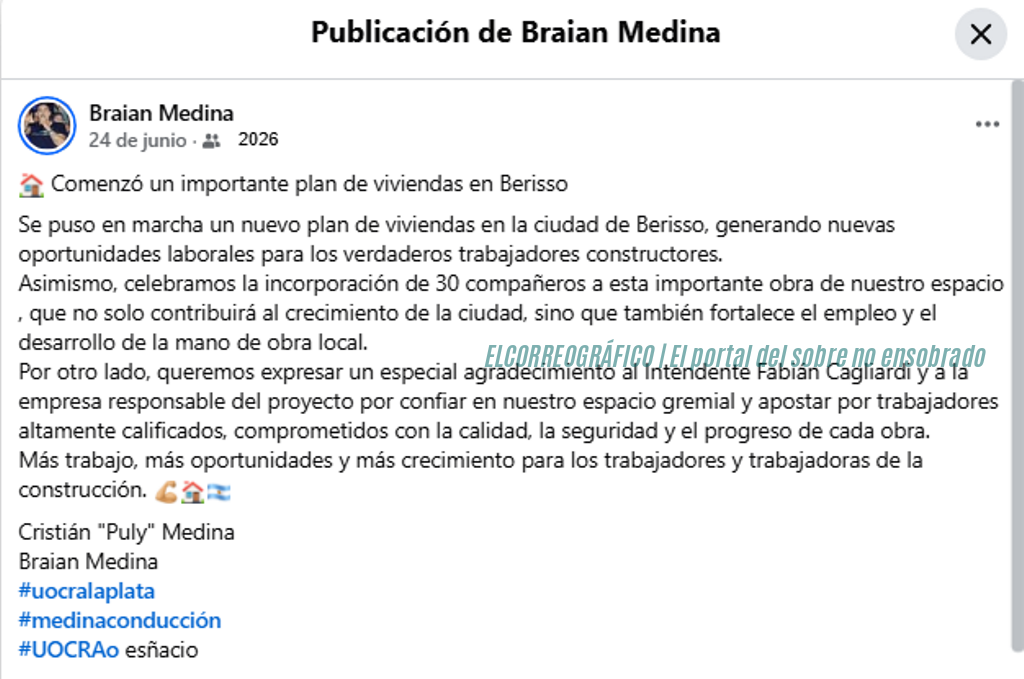 Plan Domus Berisso, la UOCRA del clan Medina se impuso a EMAC SA en la obra de las 28 viviendas 11