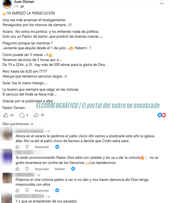 Revelador rebelde, la única entre 48 iglesias señalada por ruidos sigue siendo del Pastor Osman 5