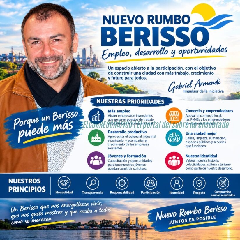 Nuevo Rumbo Berisso: Gabriel Armendi presenta la propuesta de empleo y desarrollo para la ciudad.